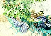 Carl Larsson under kastanjen-kastanjen blommar painting